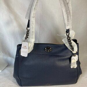 Coach 36855 Turnlock Edie Shoulder Bag Navy - NWT